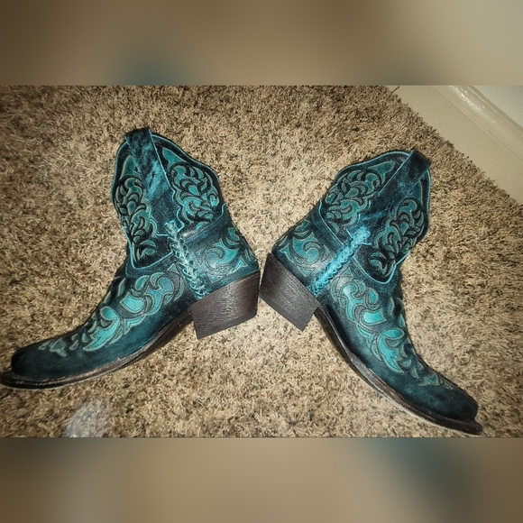 BLACK STAR All Leather TERLINGUA WESTERN BOOTIES Boots Size 7.5 - Picture 2 of 7